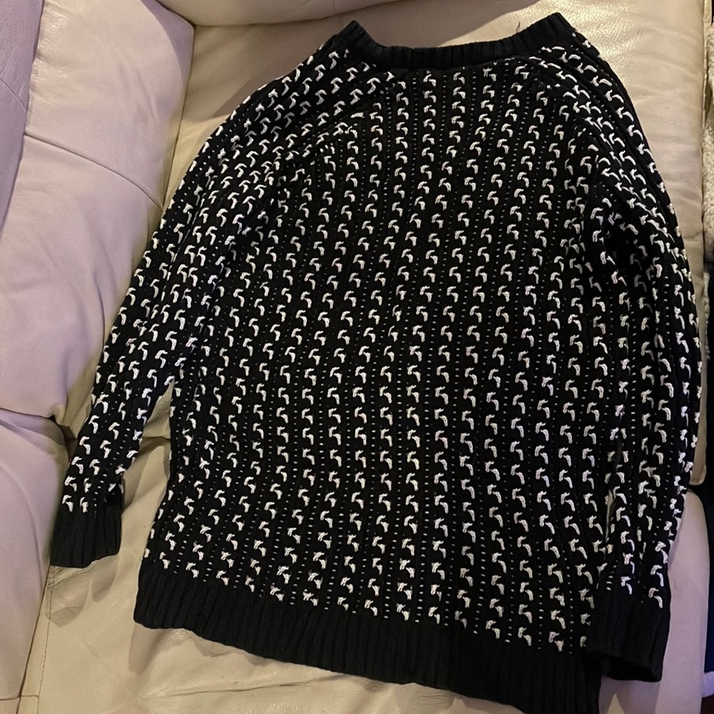 Mango USA Size Small Eur Size M blue white knit sweater